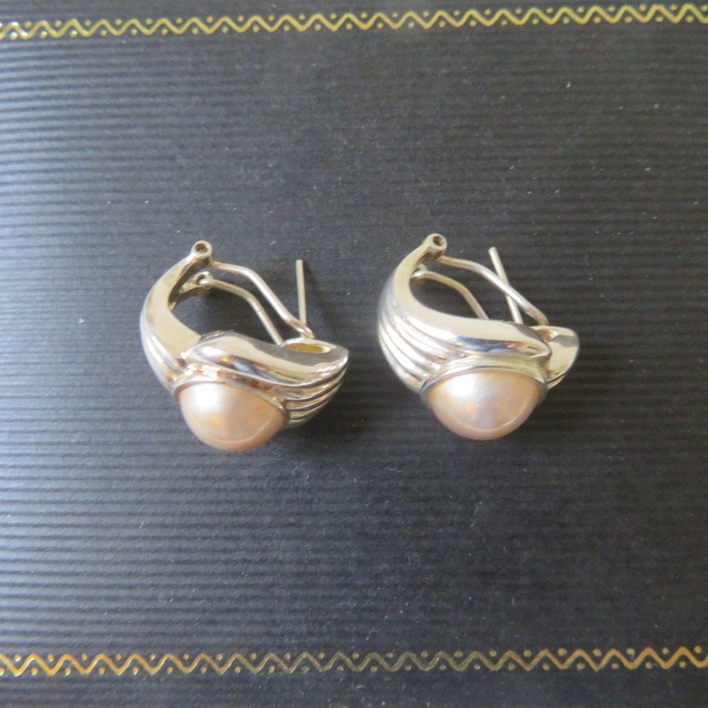 Champagne Mabe Pearl Earrings View 6